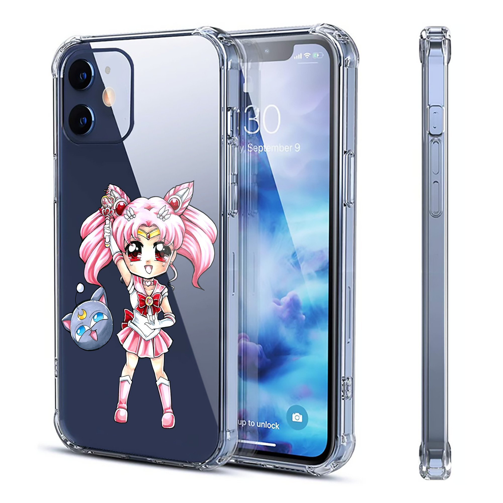 （画像用） 美少女戦士セーラームーン ちびうさ Sailor Moon Chibiusa Tsukino Usagi Small Lady Serenity 【iPhone 12シリーズ対応】透明スマホケース（クリアソフトケース）